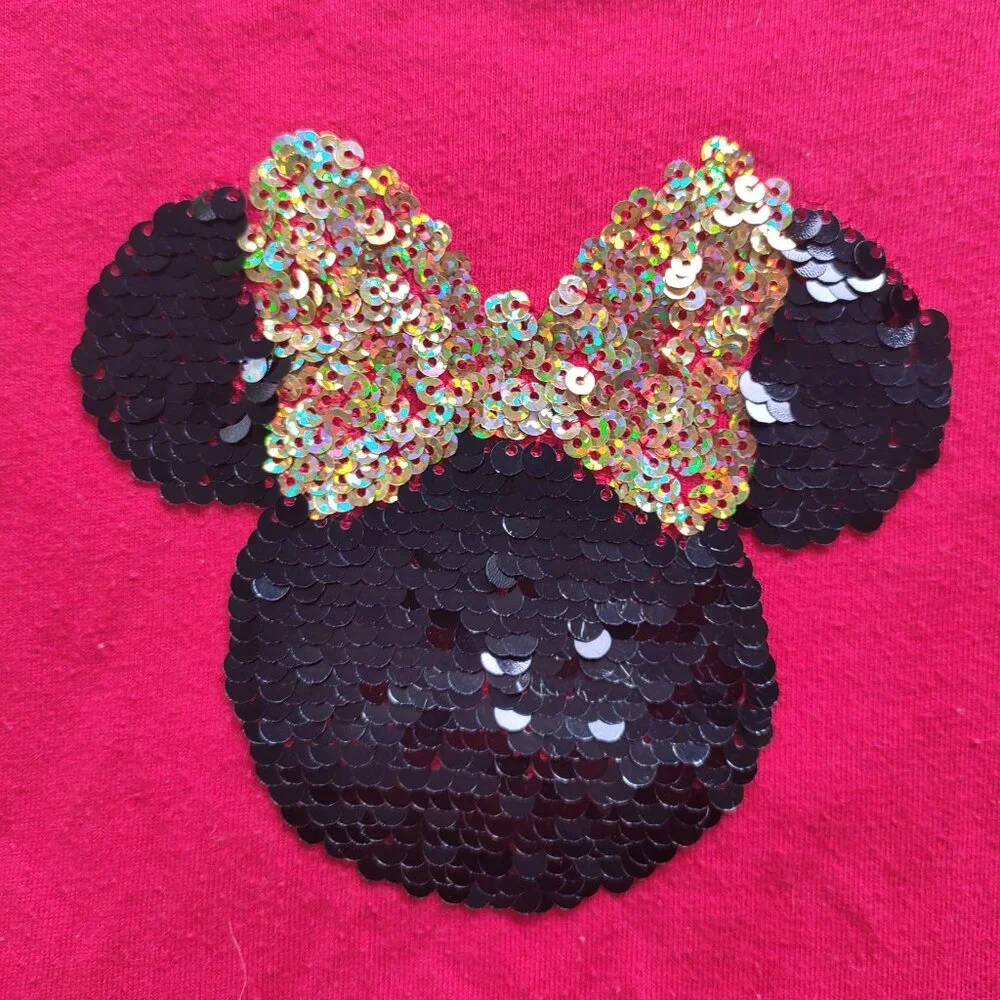 Disney Dress Red and Black with Reversible Sequin Minnie Mouse Size 6 (Small)